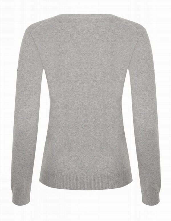 Elite Ladies V-Neck Jumper Grey - Image 6