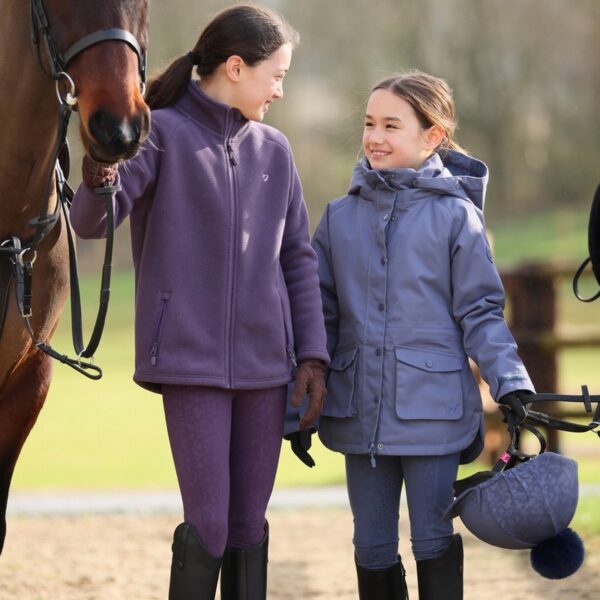 Aubrion Shield Riding Tights - Young Rider - Purple - Image 2