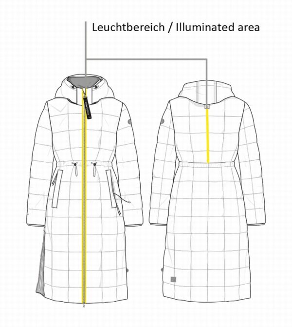HKM Coat -Honey- with powerbank- Black - Image 4