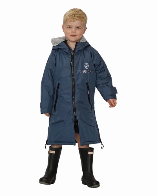 Equidry Child's All Rounder with Fleece Hood Steel Blue/Grey - Image 3