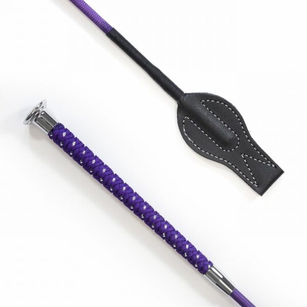 KM Elite Silver Braided Junior Whip Purple